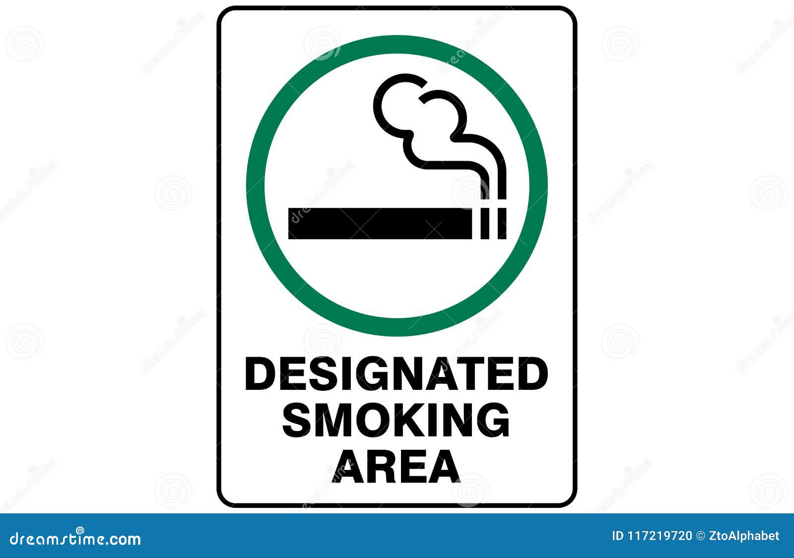 ated smoking area  sign 